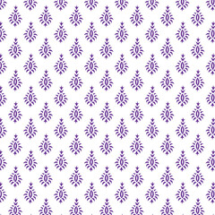 Purple Floral Damask Seamless Pattern Background