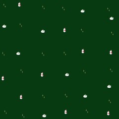Christmas Pattern with Snowmen, Bunnies and Stars
 
