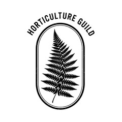 Horticulture Guild Logo with Fern Illustration.