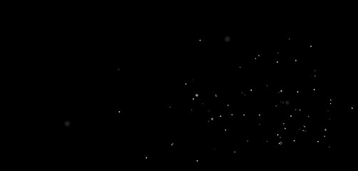  Deep charcoal black background with subtle silver snow particles drifting through soft shadows.