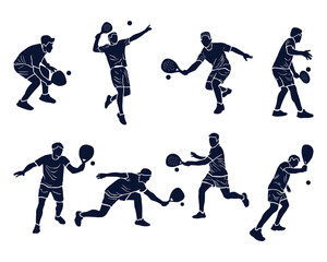 Dynamic Silhouettes of Paddle Sport Players in Action