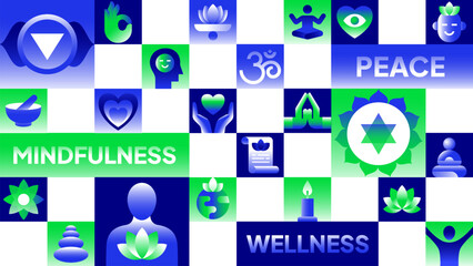 Meditation Icon Background - Yoga and Peaceful Design for Presentations and Wellness Ads Vector Design