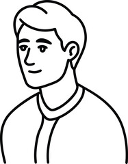 Obraz premium Thoughtful Man Line Art on White Background Transparent Background