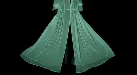 Elegant flowing sheer robe in motion, perfect for fashion editorials and intimate apparel campaigns, evokes luxury, relaxation, and sophisticated beauty