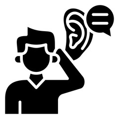 Active Listening  Icon Element For Design