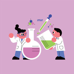 Young Scientists Collaborating on a Chemistry Experiment