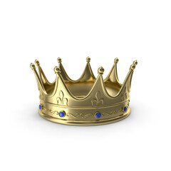 simple Classic golden crown with blue jewels
