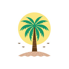 Colorful icon for palm tree