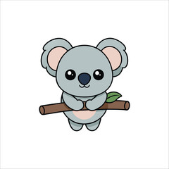 white, isolated, funny, koala, cute, vector, cartoon, animal, baby, love, toy, happy, rodent, rat, teddy, character, drawing, mouse