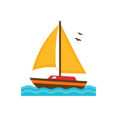 Colorful icon for boat