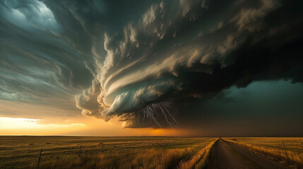 Storm clouds over the field