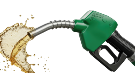 Fuel nozzle pumping gasoline transparent background cutout png