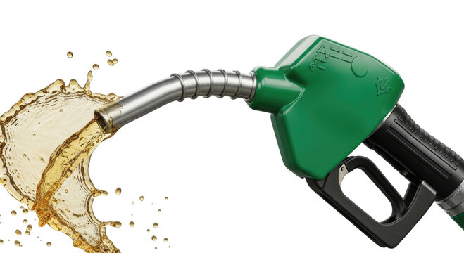 Fuel nozzle pumping gasoline transparent background cutout png