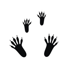 Vector squirrel footprint. Paw vector foot trail print on white background. © Irina