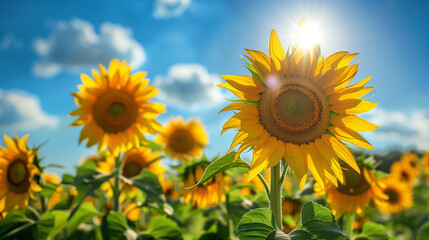 Fototapeta premium Sunflower field in the summer