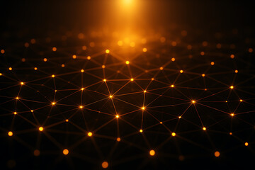 Obraz premium Digital Network Mesh – Data Connectivity and Blockchain Concept