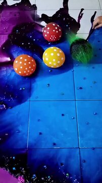 Beautiful colorful balloons popping asmr super satisfaction