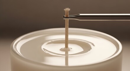 Close-up of candle wick trimming for even burn with precise metal trimmer