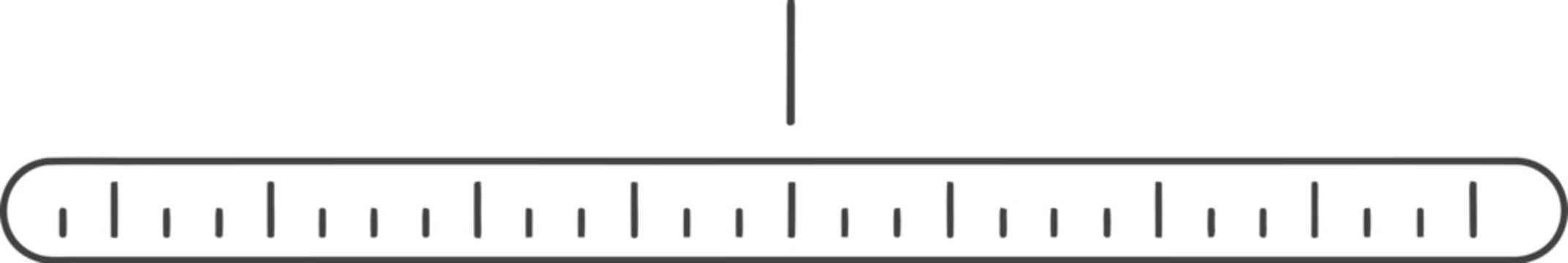 Simple graphic of a ruler with a marker on a white background