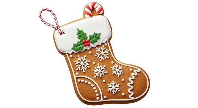 christmas stocking with gingerbread cookies