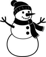 Christmas snowman outline
