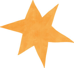 golden star hand draw christmas element