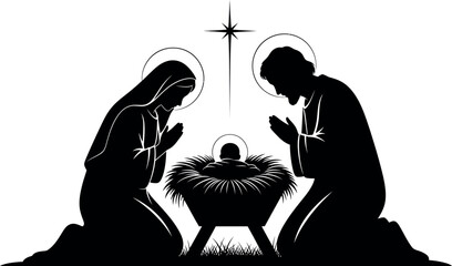 Nativity scene silhouette