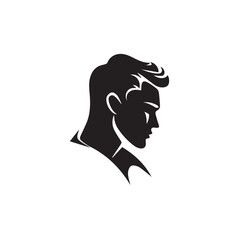 Black Vector Illustration of a Handsome Man in Clean Minimal Line Art Style on White Background