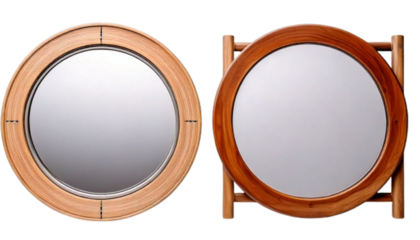 Home Décor Duo – Round and Rectangular Mirrors, isolated on transparent background (2)