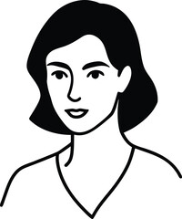 Editorial model line art transparent background