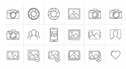 Collection of camera and image icons