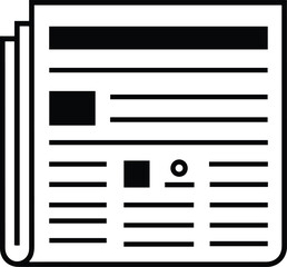 Newspaper Line Icon - Daily News Press Vector Symbol