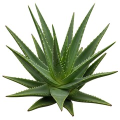 Fototapeta premium Vibrant aloe vera plant isolated on white: natural health & beauty