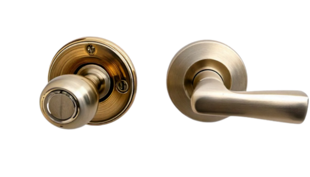  Interior Door Fittings – Knob and Lever with Keyhole Set, isolated on transparent background (2)
