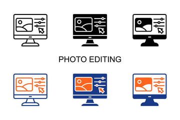 Photo Editing  Icon Multi Style Vector Illustration