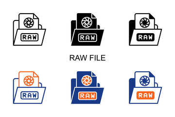 RAW File  Icon Multi Style Vector Illustration