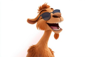Obraz premium Smiling furry animal in sunglasses laughing