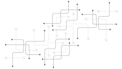 Abstract futuristic technology background. Technology background with crossed lines and dots.