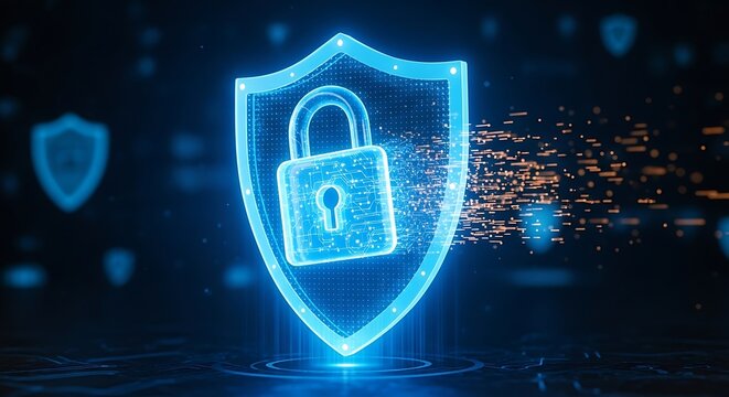 Cybersecurity shield - secure network & data protection technology
