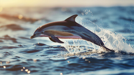 Dolphin jumping in the water