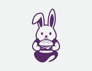 Bunny Holding Burger Logo