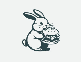 Bunny Eating Burger Logo