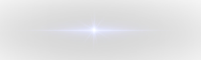 A thin blue light line glows gently on a transparent PNG background, shimmering with delicate flare. The horizontal beam adds cool neon clarity. The soft streak enhances clean modern effects. © longstock