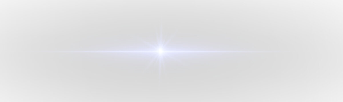 A thin blue light line glows gently on a transparent PNG background, shimmering with delicate flare. The horizontal beam adds cool neon clarity. The soft streak enhances clean modern effects.