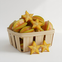 Star Fruit Crate Basket Slices Front
