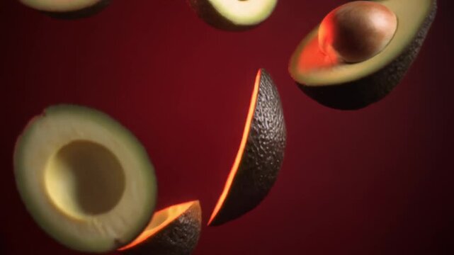 Avocados in a vibrant, warm setting, showing the versatility of this healthy and flavorful fruit