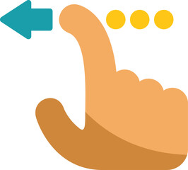 Hand gesture swiping left on a touchscreen, symbolizing navigation or returning to a previous screen