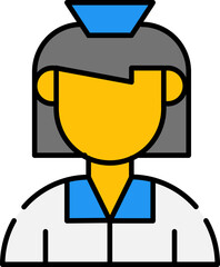 Dedicated professional in a clean uniform providing essential services, presented as a stylized flat avatar graphic