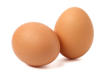 Freshly  chicken eggs. isolated on white background.