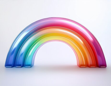Vibrant rainbow spectrum arches gracefully, creating a colorful optimism, ideal for inclusive designs and cheerful backgrounds, radiates happiness and hopefulness